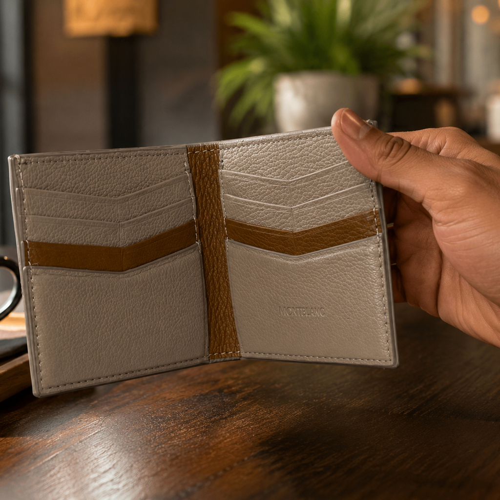 Men’s Brown Leather Wallet – Slim Bi-Fold Genuine Leather Card & Cash Holder