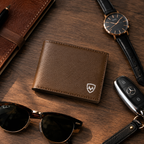 Men’s Brown Leather Wallet – Slim Bi-Fold Genuine Leather Card & Cash Holder
