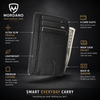 Mordano Genuine Leather Card Holder | Slim RFID Blocking Business Credit Case