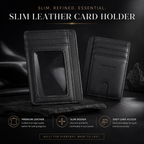 Mordano Genuine Leather Card Holder | Slim RFID Blocking Business Credit Case