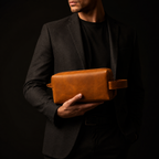 Crazy Horse Leather Shaving Kit – Vintage Travel Toiletry Bag for Men