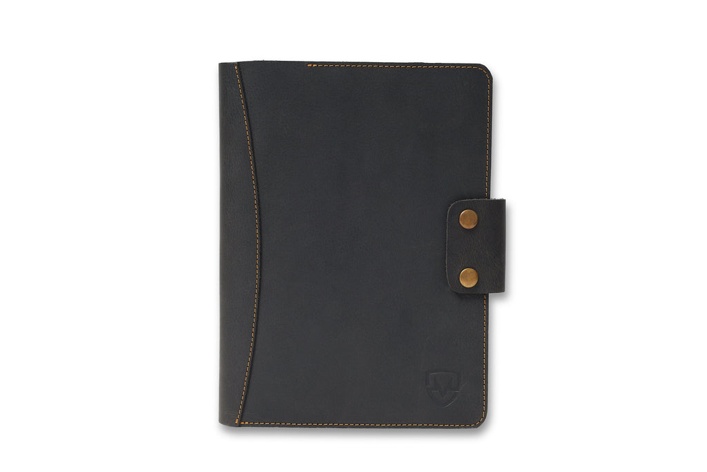 Personalized A4 Leather Portfolio Organizer for Men & Women – Professional Padfolio with Zipper Closure, Resume & Document Holder, Refillable Writing Journal Binder for Business, Meetings & Travel