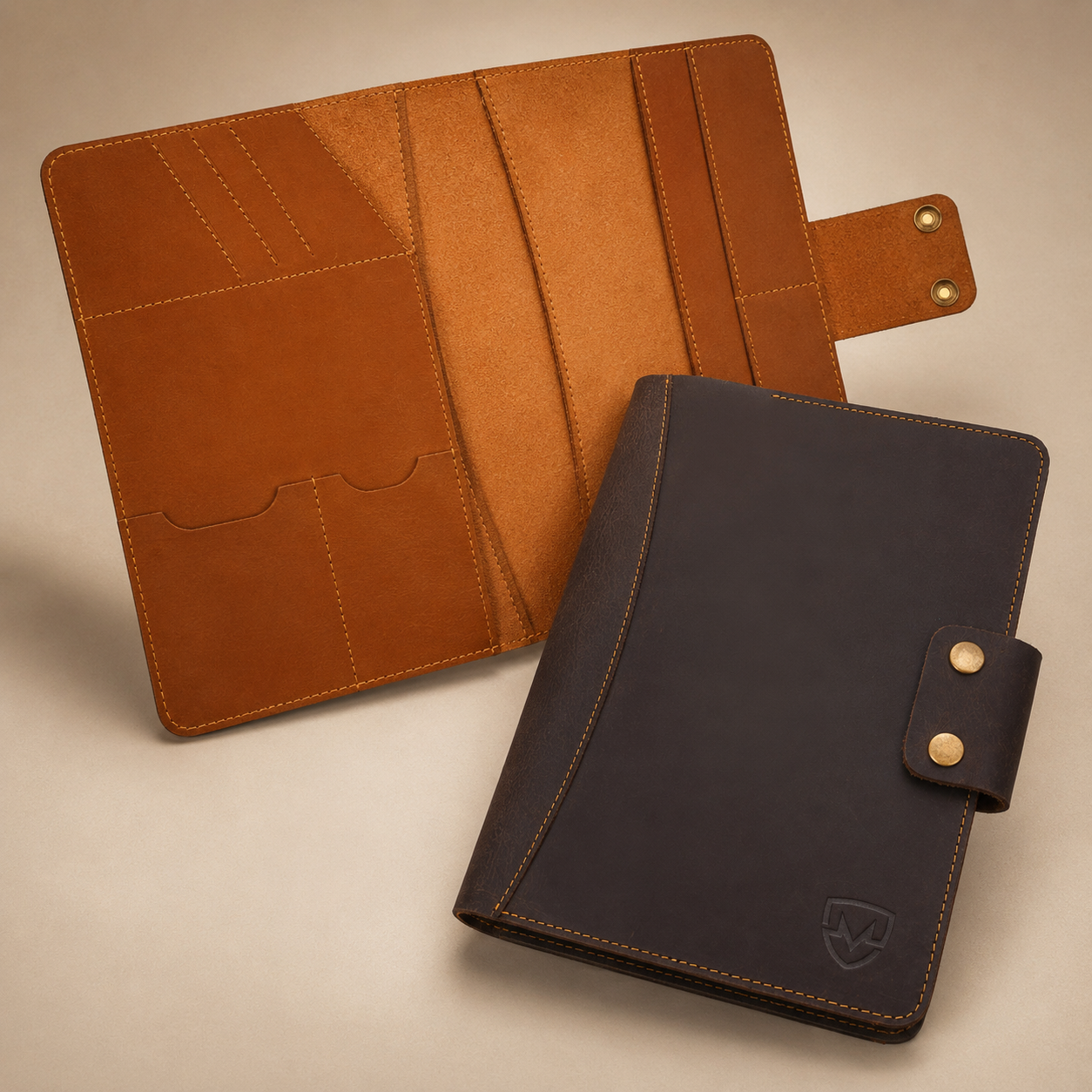 Personalized A4 Leather Portfolio Organizer for Men & Women – Professional Padfolio with Zipper Closure, Resume & Document Holder, Refillable Writing Journal Binder for Business, Meetings & Travel