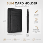 Mordano Genuine Leather Card Holder | Slim RFID Blocking Business Credit Case