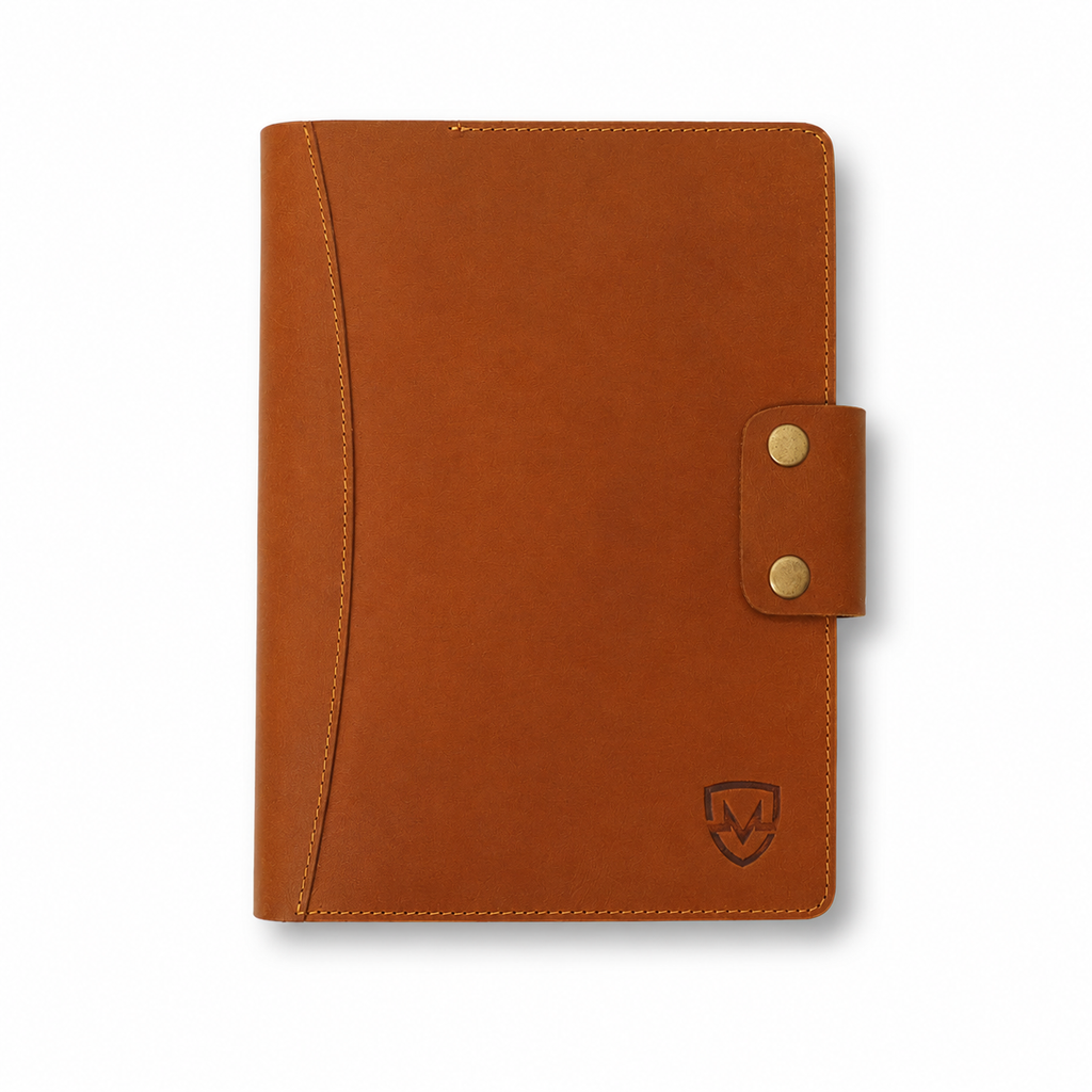 Personalized A4 Leather Portfolio Organizer for Men & Women – Professional Padfolio with Zipper Closure, Resume & Document Holder, Refillable Writing Journal Binder for Business, Meetings & Travel