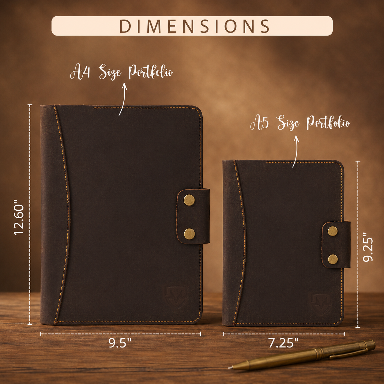 Personalized A4 Leather Portfolio Organizer for Men & Women – Professional Padfolio with Zipper Closure, Resume & Document Holder, Refillable Writing Journal Binder for Business, Meetings & Travel