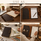 Personalized A4 Leather Portfolio Organizer for Men & Women – Professional Padfolio with Zipper Closure, Resume & Document Holder, Refillable Writing Journal Binder for Business, Meetings & Travel