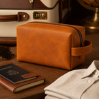 Crazy Horse Leather Shaving Kit – Vintage Travel Toiletry Bag for Men