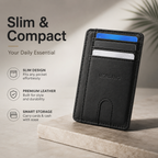 Mordano Genuine Leather Card Holder | Slim RFID Blocking Business Credit Case
