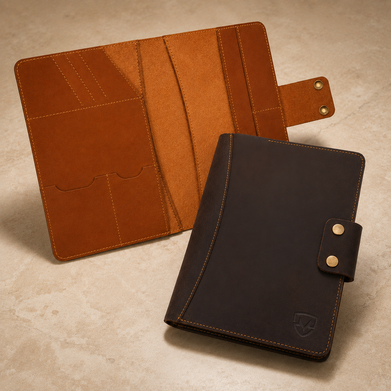 Personalized A4 Leather Portfolio Organizer for Men & Women – Professional Padfolio with Zipper Closure, Resume & Document Holder, Refillable Writing Journal Binder for Business, Meetings & Travel
