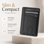 Mordano Genuine Leather Card Holder | Slim RFID Blocking Business Credit Case