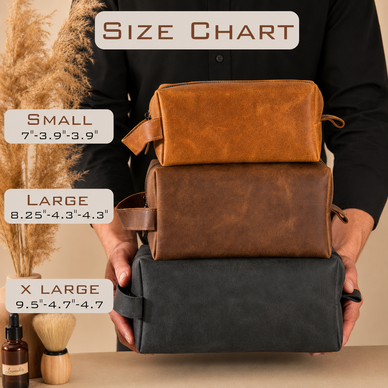 Crazy Horse Leather Shaving Kit – Vintage Travel Toiletry Bag for Men