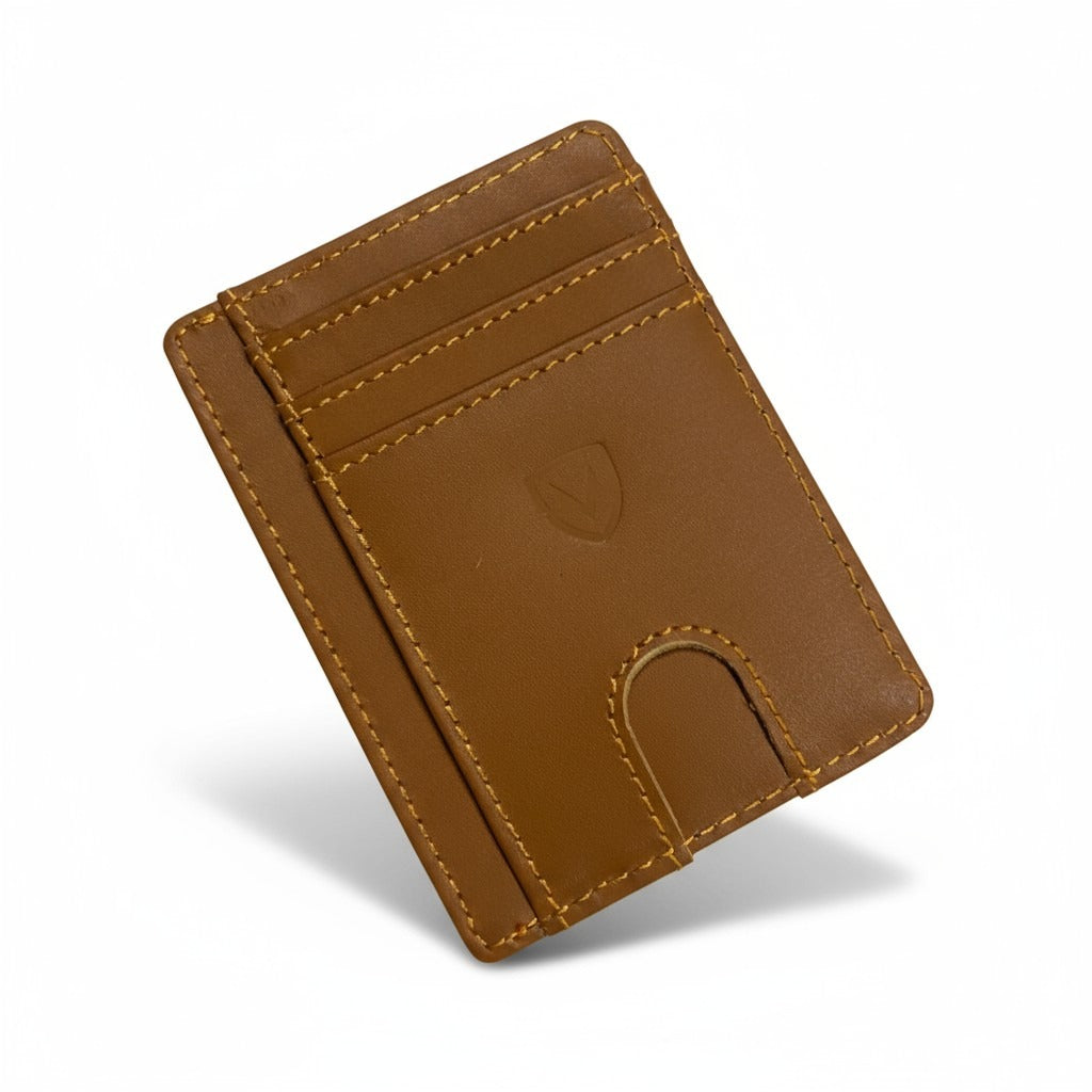 Minimalist genuine leather card holder compact design wallet Texas USA