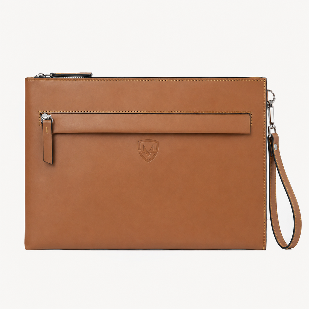 Genuine Leather Clutch Wristlet Pouch