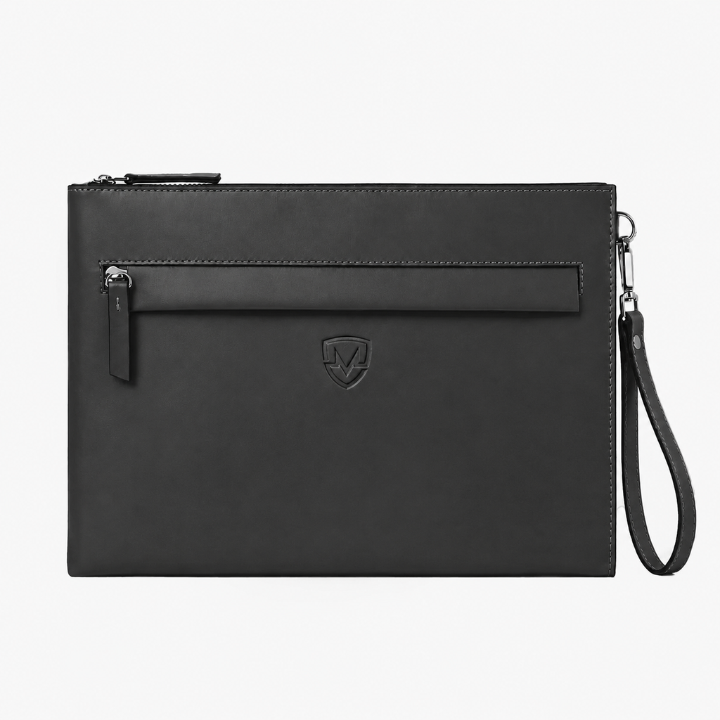 Genuine Leather Clutch Wristlet Pouch