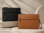 Genuine Leather Clutch Wristlet Pouch