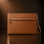 Genuine Leather Clutch Wristlet Pouch