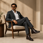 Handcrafted Dark Brown Leather Split-Toe Boots with Leather Sole