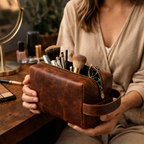 Crazy Horse Leather Shaving Kit – Vintage Travel Toiletry Bag for Men