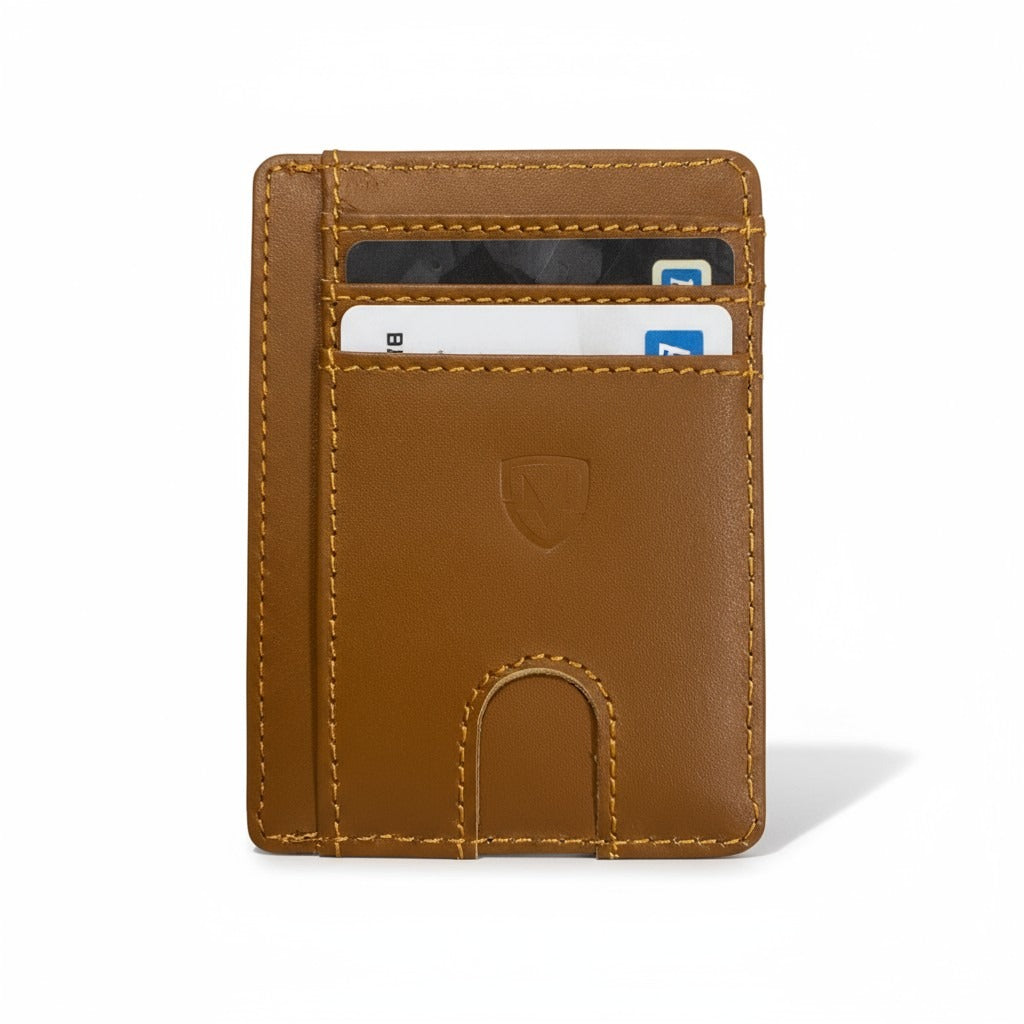 Genuine leather card holder for men in Texas USA slim minimalist wallet