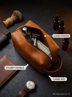 Crazy Horse Leather Shaving Kit – Vintage Travel Toiletry Bag for Men