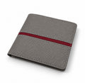 Premium Men's Leather Bifold Wallet – Grey with Red Accent | Slim Card Holder | Cash Wallet