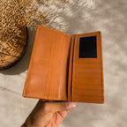 Premium Genuine Leather Long Wallet for Men – Brown | RFID Card Holder | Slim Bifold Wallet