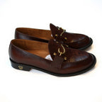 Stylish brown leather dress shoes for men formal office and party wear