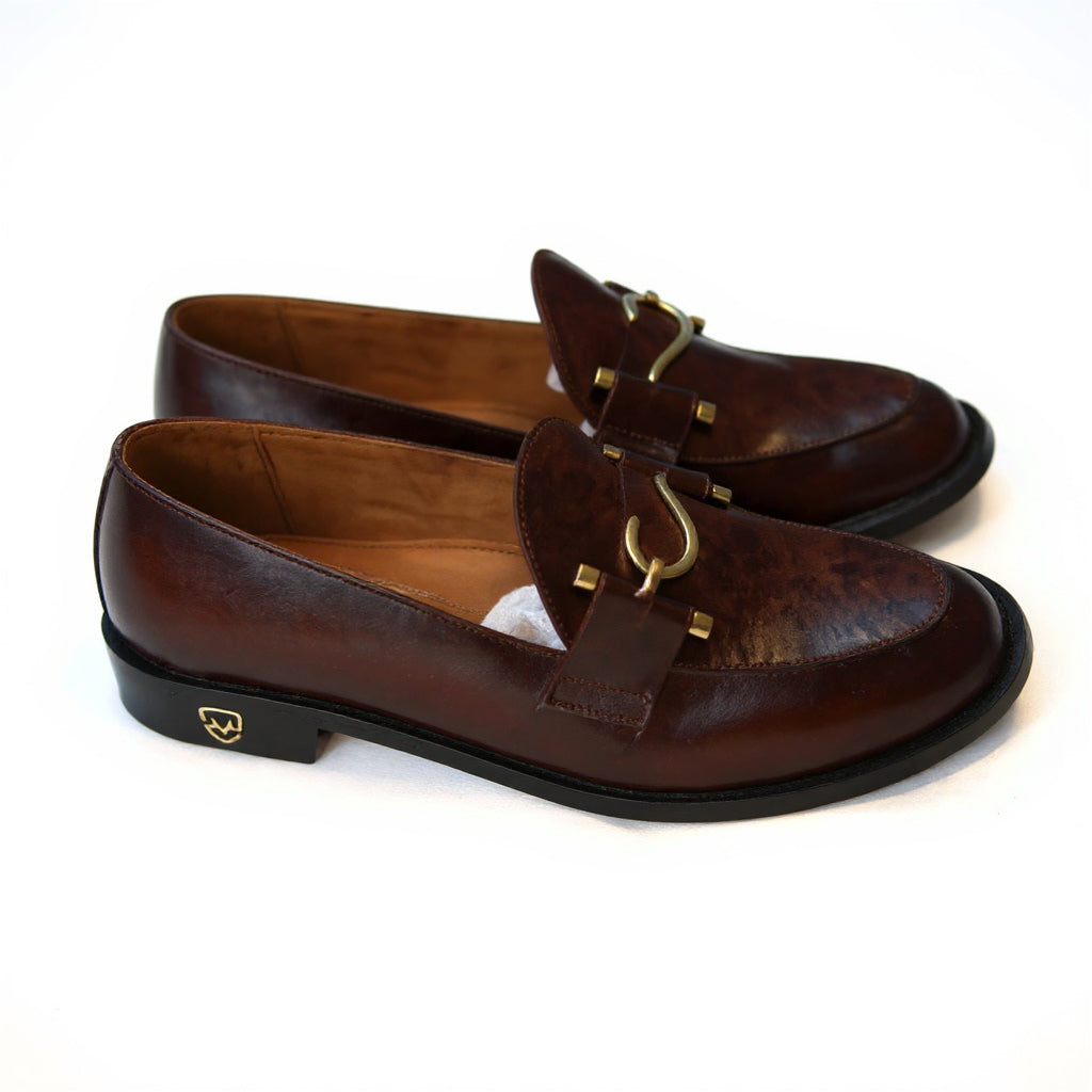 Stylish brown leather dress shoes for men formal office and party wear