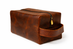 Classic leather dopp kit vintage toiletry bag for men travel accessories