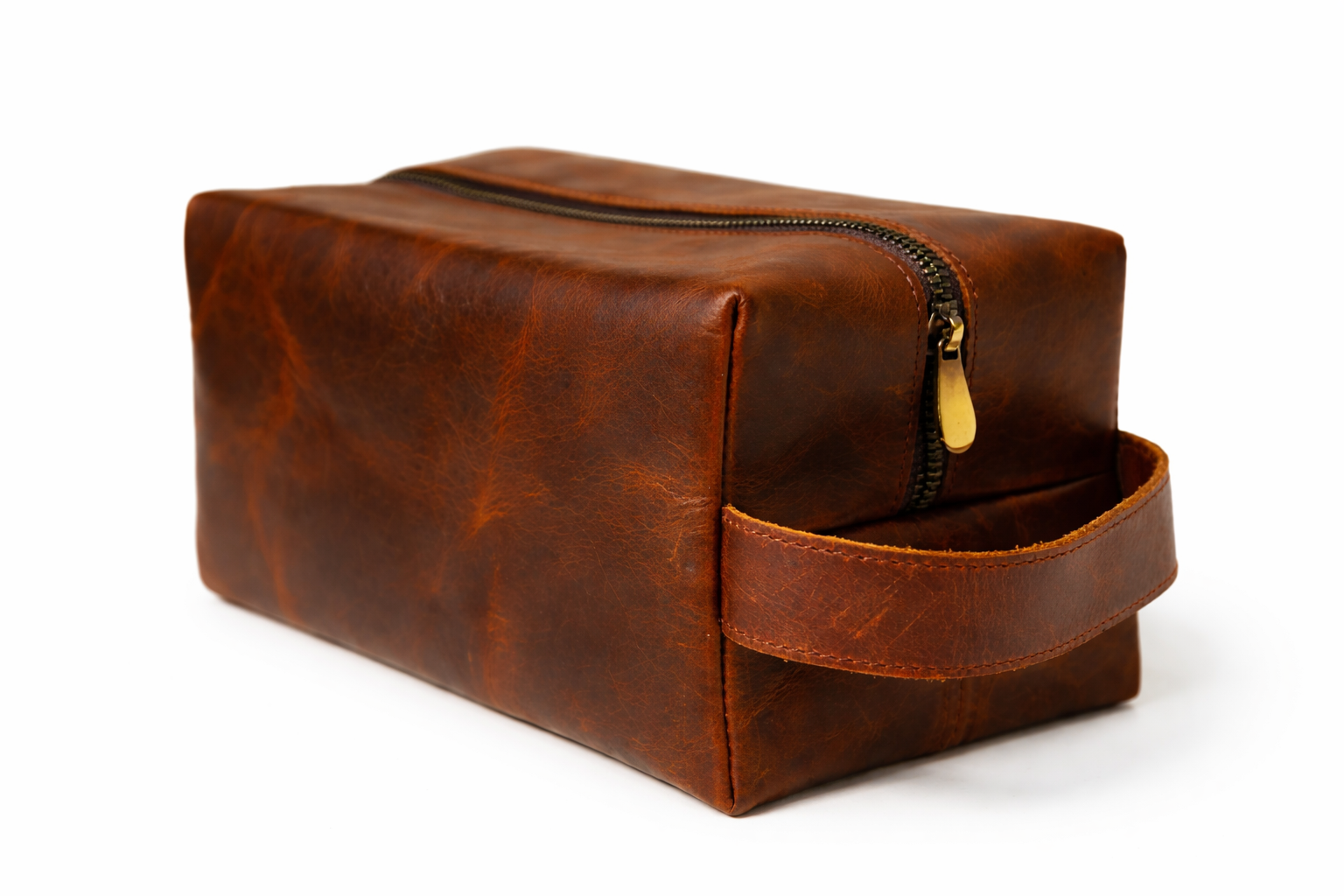 Classic leather dopp kit vintage toiletry bag for men travel accessories